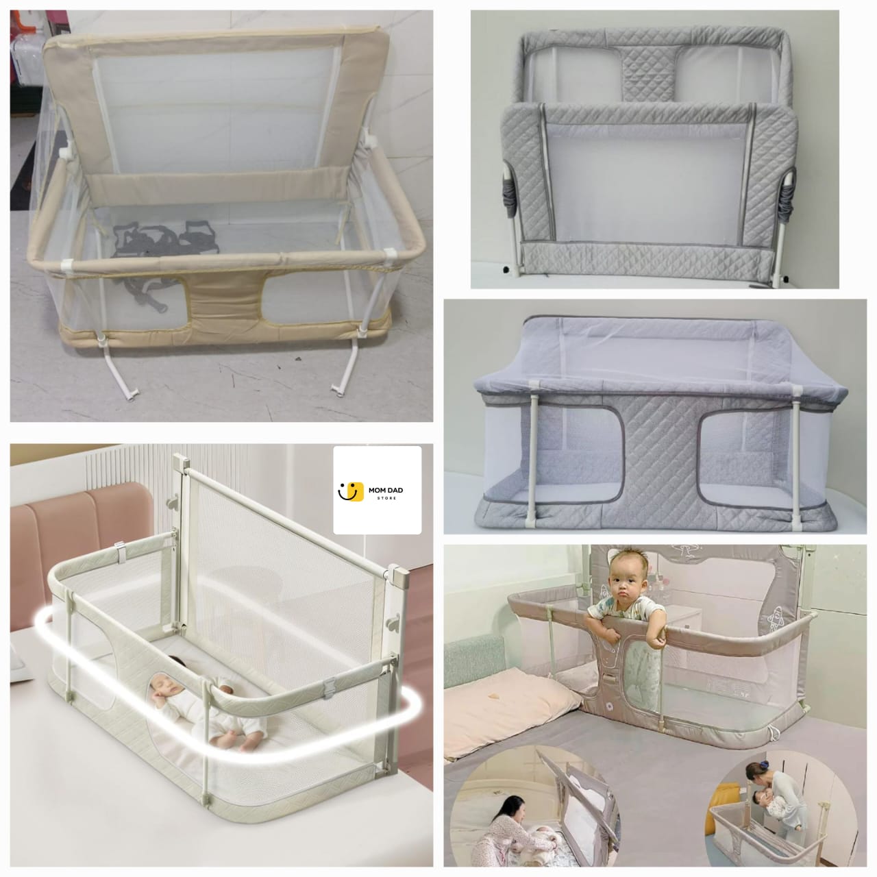 Foldable Crib Side Bed,with mosquito net