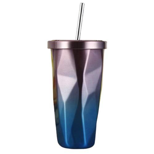 COFFEE MUG STEEL WITH STRAW
