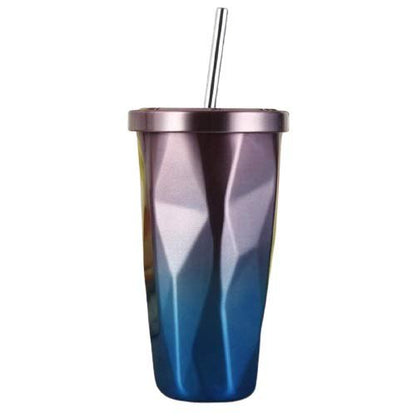 COFFEE MUG STEEL WITH STRAW