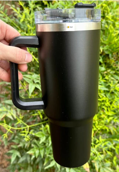 PLAIN STAINLESS STEEL TUMBLER WITH STEEL STRAW