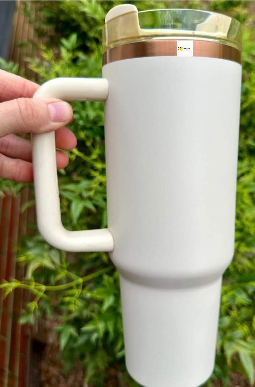 PLAIN STAINLESS STEEL TUMBLER WITH STEEL STRAW