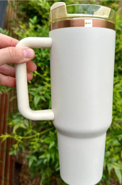 PLAIN STAINLESS STEEL TUMBLER WITH STEEL STRAW