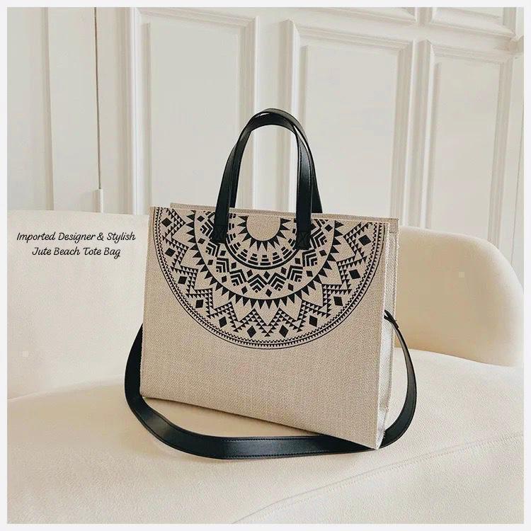 STYLISH JUTE BEACH TOTE BAG*