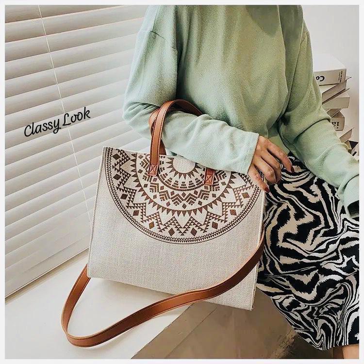 STYLISH JUTE BEACH TOTE BAG*