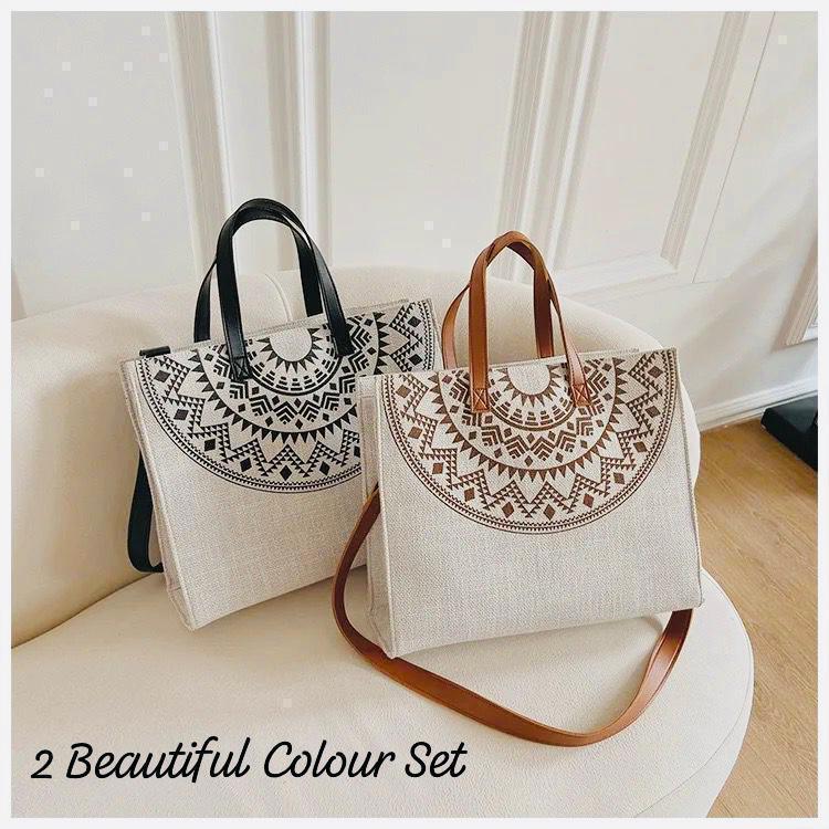 STYLISH JUTE BEACH TOTE BAG*