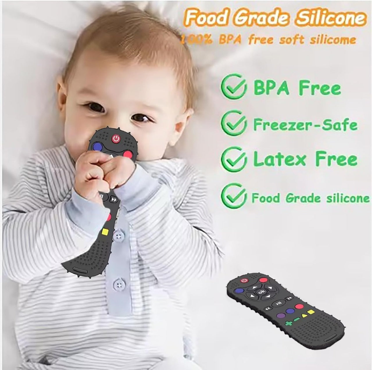 SILICONE BABY TEETHER REMOTE