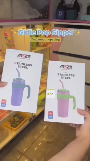 GIRLIE POP STEEL FLASK SIPPER*